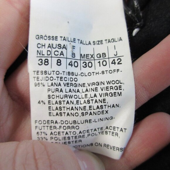 Max Mara Cowl Neck Knee Length Dress Virgin Wool Draped Detail Size 8 Black 334 - Picture 3 of 11